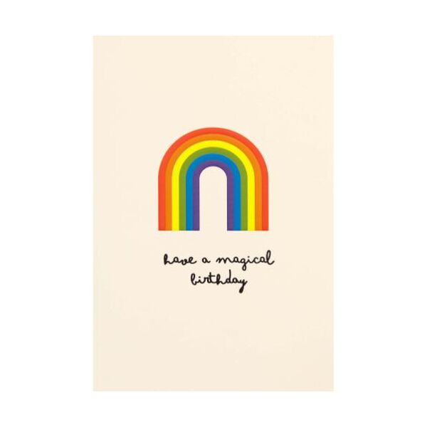 Geburtstag unverpackte Glückwunschkarte mit Briefumschlag  Regenbogen have a magical birthday  HAPPY PAPER
