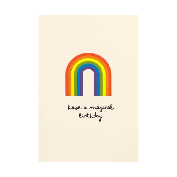 Geburtstag unverpackte Glückwunschkarte mit Briefumschlag  Regenbogen have a magical birthday  HAPPY PAPER