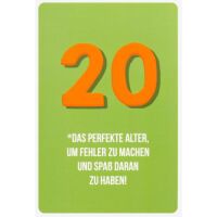 20. Geburtstag unverpackte Glückwunschkarte mit...