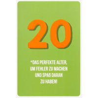 20. Geburtstag unverpackte Glückwunschkarte mit...