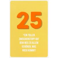 25. Geburtstag unverpackte Glückwunschkarte mit...