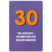 30. Geburtstag unverpackte Glückwunschkarte mit...