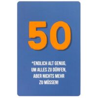 50. Geburtstag unverpackte Glückwunschkarte mit...