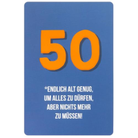 50. Geburtstag unverpackte Glückwunschkarte mit...