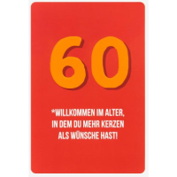 60. Geburtstag unverpackte Glückwunschkarte mit...
