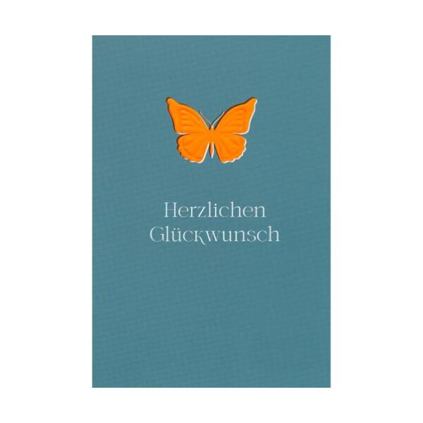 Allgemeine Wünsche unverpackte Glückwunschkarte mit Briefumschlag  Schmetterling Herzlichen Glückwunsch  HAPPY PAPER