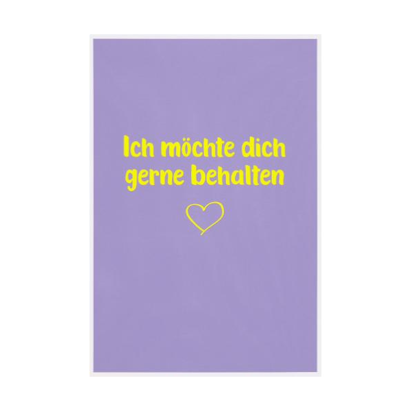 Liebe Valentinstag unverpackte Glückwunschkarte mit Briefumschlag  Ich möchte dich gerne behalten Herz  HAPPY PAPER