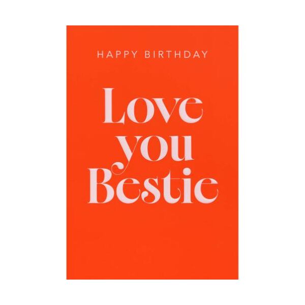 Geburtstag unverpackte Glückwunschkarte mit Briefumschlag  Love you Bestie! Happy Birthday  HAPPY PAPER