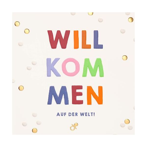 Geburt Baby Quadratische unverpackte Glückwunschkarte mit Briefumschlag  Willkommen auf der Welt  HAPPY PAPER