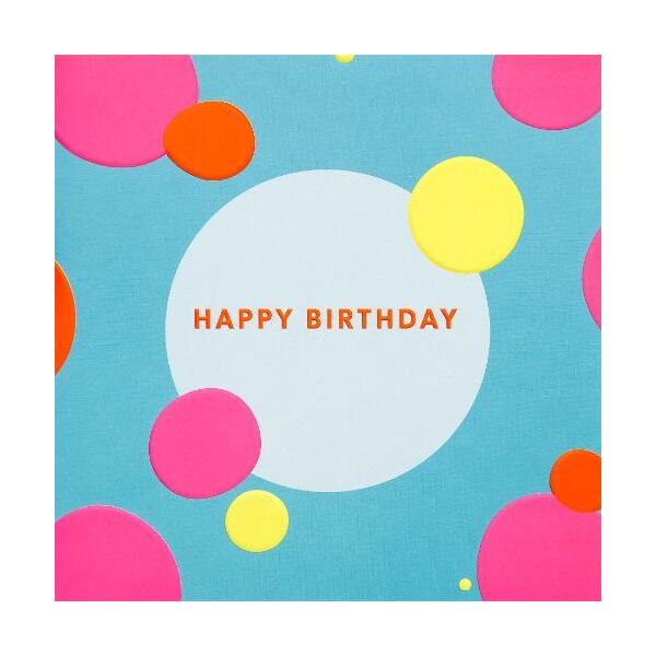 Geburtstag Quadratische unverpackte Glückwunschkarte mit Briefumschlag  Kreise Happy Birthday  HAPPY PAPER