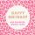 Geburtstag Quadratische unverpackte Glückwunschkarte mit Briefumschlag  Pinkes Leo auf ein neues wildes Jahr Happy Birthday  HAPPY PAPER