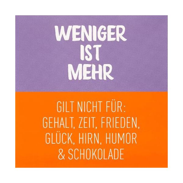 Allgemeine Wünsche Quadratische unverpackte Glückwunschkarte mit Briefumschlag  Weniger ist mehr gilt nicht für Gehalt Zeit Frieden Glück Hirn Humor und Schokolade  HAPPY PAPER