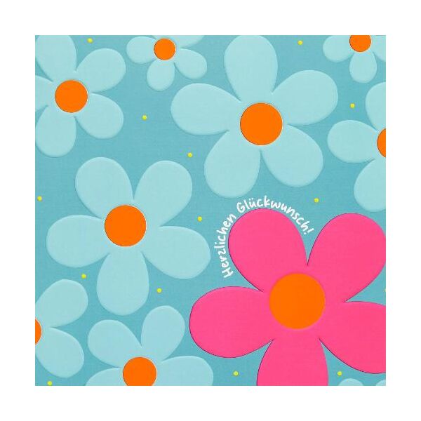 Allgemeine Wünsche Quadratische unverpackte Glückwunschkarte mit Briefumschlag  Blumen Herzlichen Glückwunsch  HAPPY PAPER