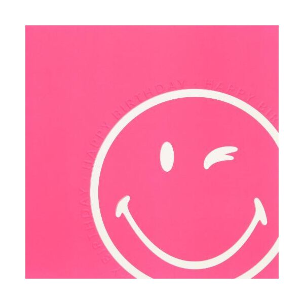 Ohne Text Quadratische unverpackte Glückwunschkarte mit Briefumschlag  Smiley pink  HAPPY PAPER