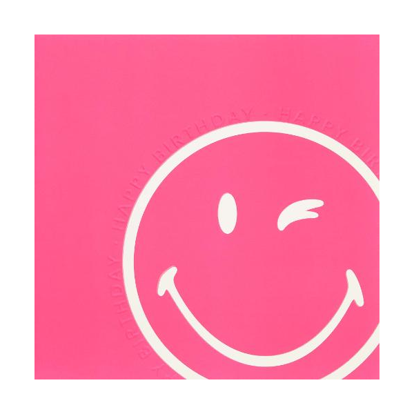 Ohne Text Quadratische unverpackte Glückwunschkarte mit Briefumschlag  Smiley pink  HAPPY PAPER