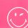 Ohne Text Quadratische unverpackte Glückwunschkarte mit Briefumschlag  Smiley pink  HAPPY PAPER