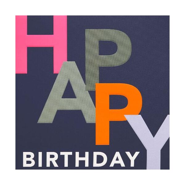 Geburtstag Quadratische unverpackte Glückwunschkarte mit Briefumschlag  buntes Happy Birthday  HAPPY PAPER