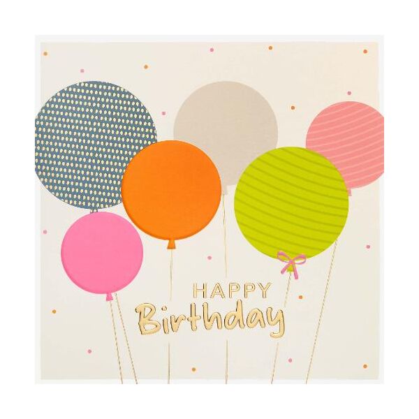 Geburtstag Quadratische unverpackte Glückwunschkarte mit Briefumschlag  Luftballons, Happy Birthday  HAPPY PAPER