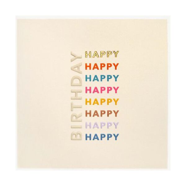 Geburtstag Quadratische unverpackte Glückwunschkarte mit Briefumschlag  Happy Birthday  HAPPY PAPER