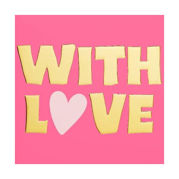 Liebe Valentinstag Quadratische unverpackte Glückwunschkarte mit Briefumschlag  With love Herz  HAPPY PAPER