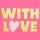 Liebe Valentinstag Quadratische unverpackte Glückwunschkarte mit Briefumschlag  With love Herz  HAPPY PAPER