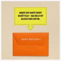 Geburtstag Geldkarte Quadratische unverpackte...