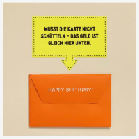 Geburtstag Geldkarte Quadratische unverpackte...