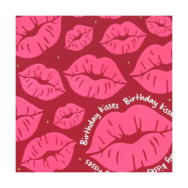 Geburtstag Quadratische unverpackte Glückwunschkarte mit Briefumschlag  Birthday kisses  HAPPY PAPER