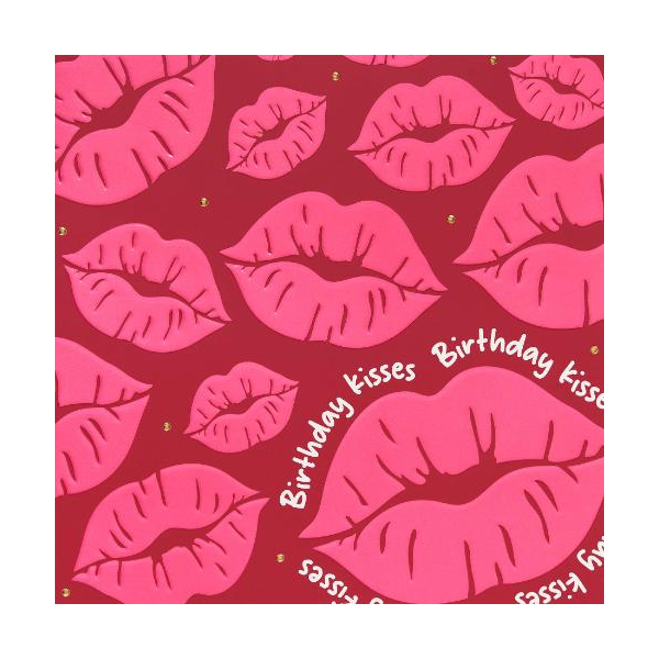 Geburtstag Quadratische unverpackte Glückwunschkarte mit Briefumschlag  Birthday kisses  HAPPY PAPER