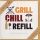 Geburtstag Nature Cards quadratische unverpackte Glückwunschkarte mit Umschlag Grill Chill Refill Happy Birthday