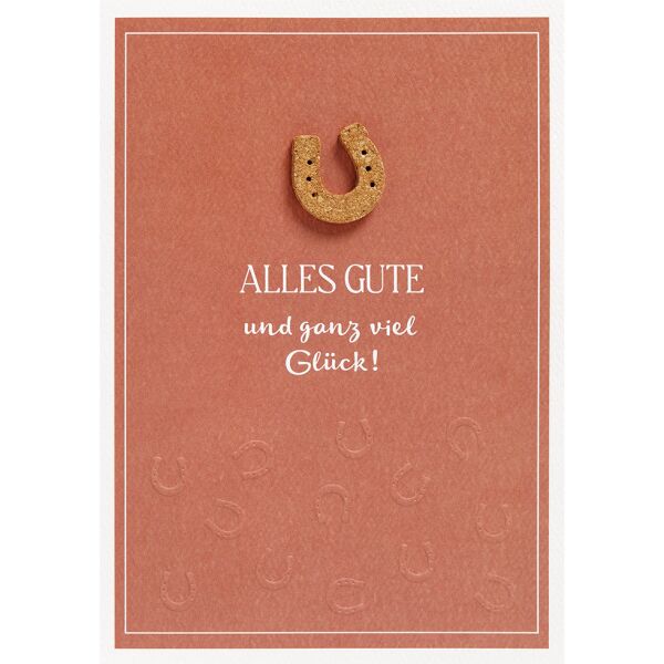 Allgemeine Wünsche Moments Collection unverpackte Glückwunschkarte mit Umschlag Hufeisen Alles Gute und ganz viel Glück