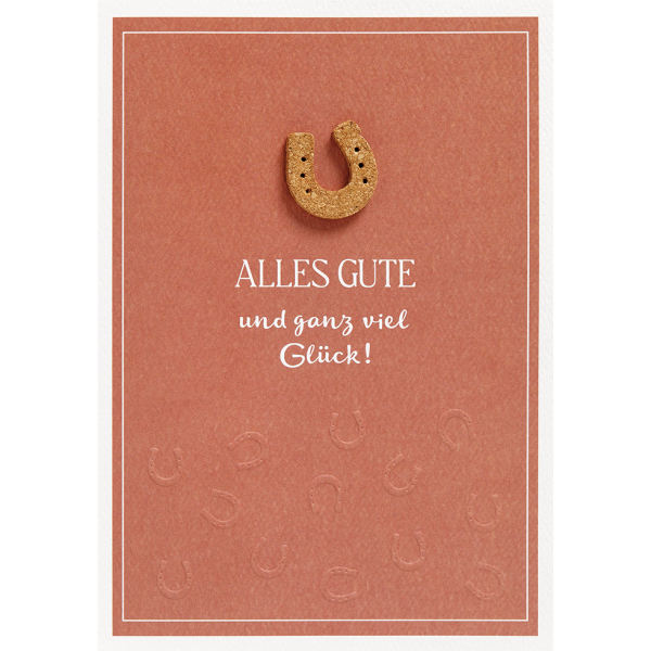 Allgemeine Wünsche Moments Collection unverpackte Glückwunschkarte mit Umschlag Hufeisen Alles Gute und ganz viel Glück