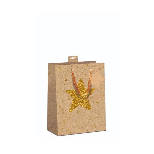Weihnachten 6 Geschenktaschen Medium / A5-Format Kraftkarton UVP € 17,70 Pro Tüte € 2,95 goldene Sterne