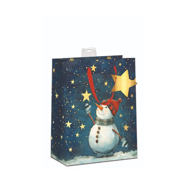 Weihnachten 6 Geschenktaschen Large / A4-Format  UVP € 23,70 Pro Tüte € 3,95 Schneemann Sterne
