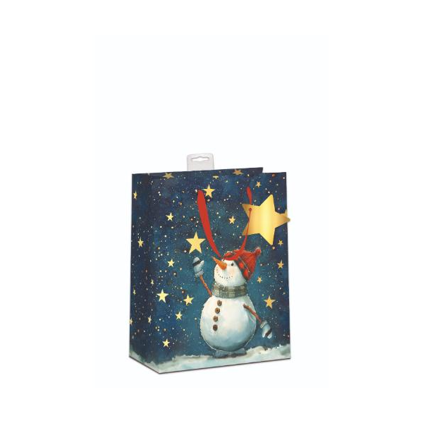 Weihnachten 6 Geschenktaschen Medium / A5-Format UVP € 17,70 Pro Tüte € 2,95 Schneemann Sterne