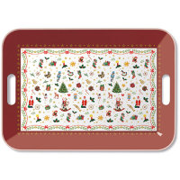Tray Melamine 33x47 cm Ornaments All Over Red