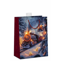 Weihnachten 10 Geschenktaschen sortiert Medium A5-Format UVP 19,50€ pro Tüte 1,95€ Zug Weihnachtsmann mit Schlitten Tannenbaum Weihnachtsmann vor Kamin