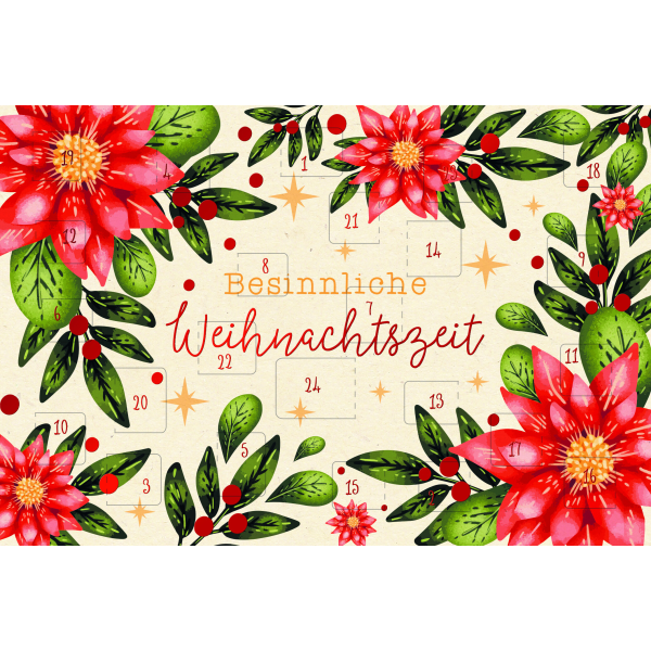 Adventskalender  Green Line Adventskalenderkarte mit Briefumschlag Weihnachtsstern besinnliche Weihnachten
