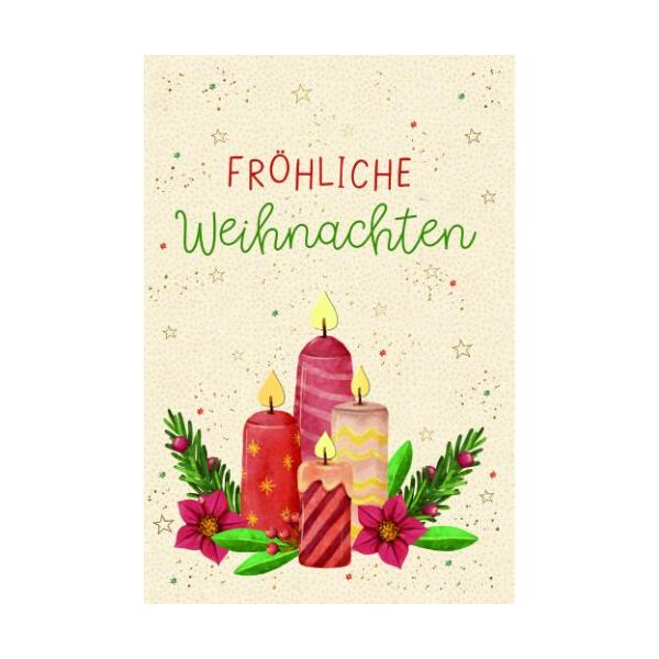 Weihnachten Green Line unverpackte Weihnachtskarte mit Briefumschlag Adventskranz Frohe Weihnachten
