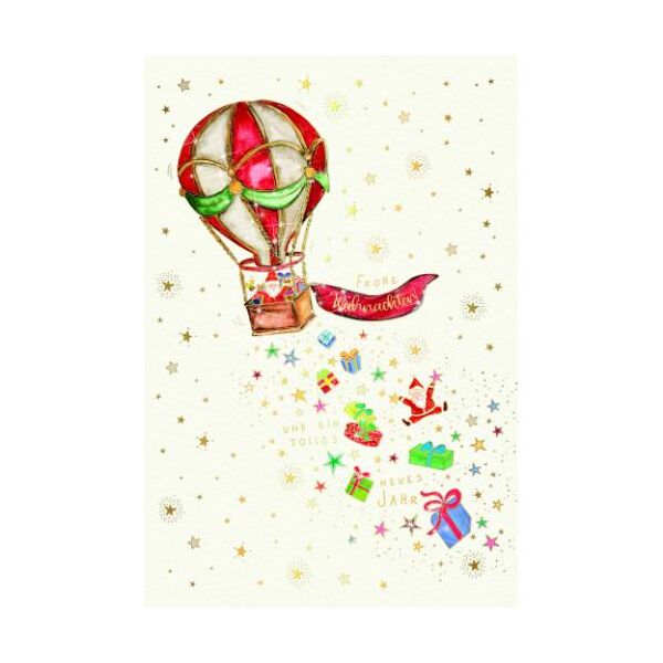 Weihnachten Skorpion´s Art Weihnachtskarten mit Briefumschlag Heißluftballon Weihnachtsmann Geschenke Frohe Weihnachten