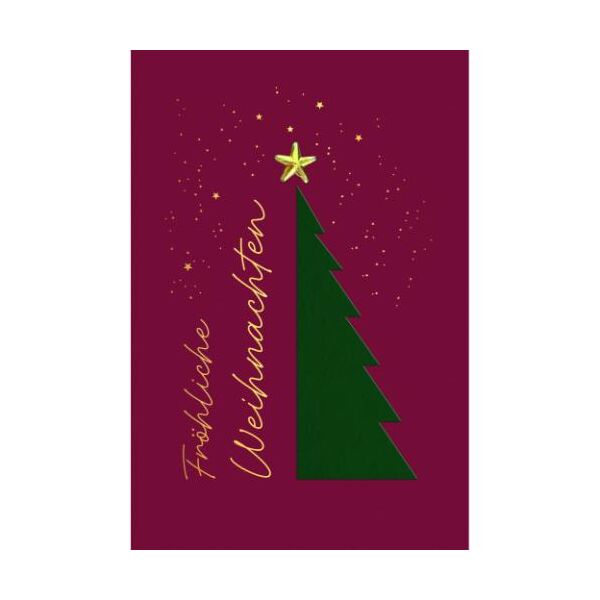 Weihnachten Handmade Weihnachtskarten mit Briefumschlag Halber Tannenbaum Stern Fröhliche Weihnachten