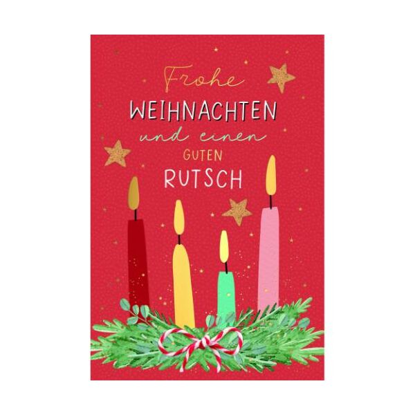 Weihnachten Handmade Weihnachtskarten mit Briefumschlag brennende Kerzen Fröhliche Weihnachten und einen guten Rutsch
