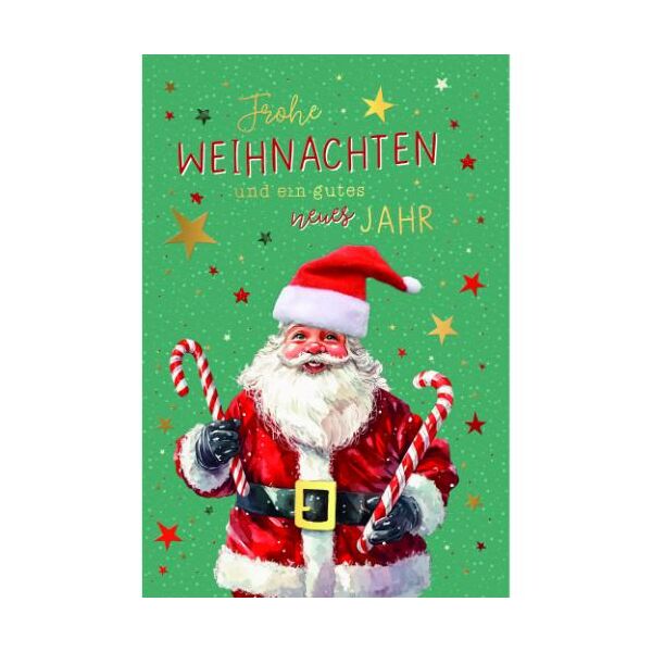 Weihnachten Handmade Weihnachtskarten mit Briefumschlag Weihnachtsmann mit Zuckerstangen Frohe Weihnachten und gutes neues Jahr