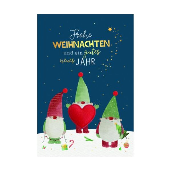 Weihnachten Handmade Weihnachtskarten mit Briefumschlag Wichtel Herz Frohe Weihnachten ein gutes neues Jahr