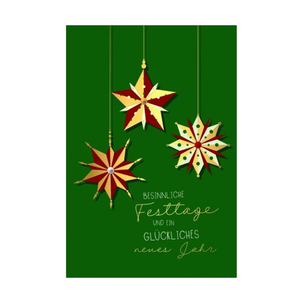 Weihnachten Handmade Weihnachtskarten mit Briefumschlag Sterne besinnliche Festtage glückliches neues Jahr