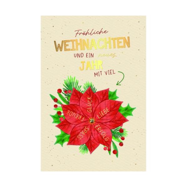 Weihnachtskarten mit Drehelement mit Briefumschlag Weihnachtstern fröhliche Weihnachten neues Jahr mit vielen Wünschen