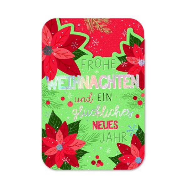 Weihnachten gestanzte Karte mit Innendruck und Briefumschlag Weihnachtssterne Frohe Weihnachten und glückliches neues Jahr