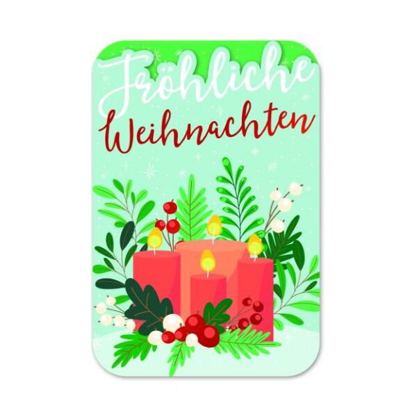 Weihnachten gestanzte Karte mit Innendruck und Briefumschlag Adventskranz Fröhliche Weihnachten