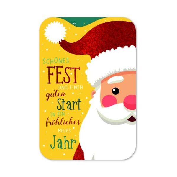 Weihnachten gestanzte Karte mit Innendruck und Briefumschlag Weihnachtsmann schönes Fest und einen guten Start in ein neues Jahr