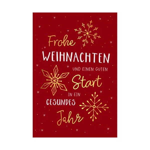 Weihnachtskarten mit Briefumschlag Schneeflocken Frohe Weihnachten guten start in ein gesundes Jahr